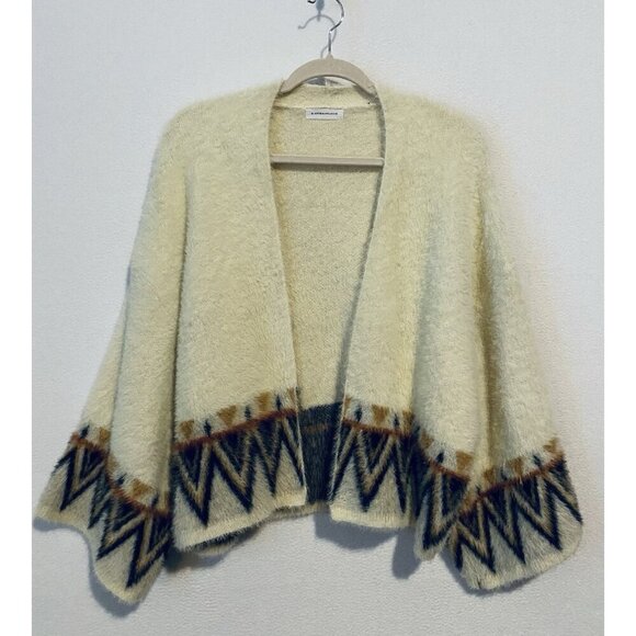 Anthropologie Maya Kimono Cardigan Womens One Size Open Front Southwest Fuzzy - Picture 2 of 6